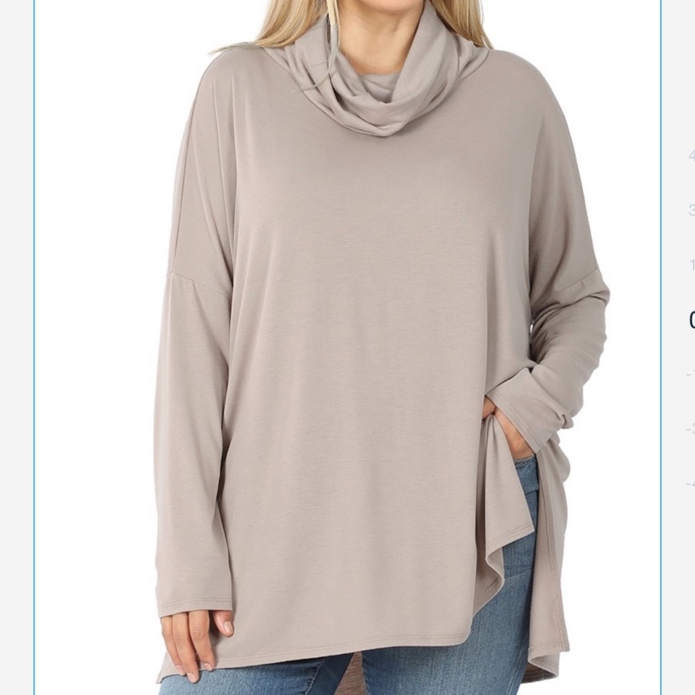 Ash mocha cowl neck blouse